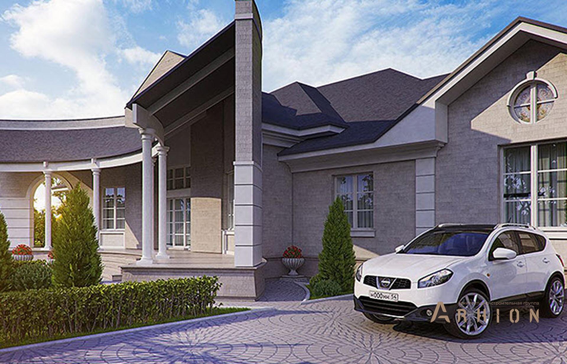 4. Проект одноэтажного дома в классическом стиле с многоскатной кровлей, SOV-12, площадью - 422 кв c мансардой, терассой, эркером, вторым светом